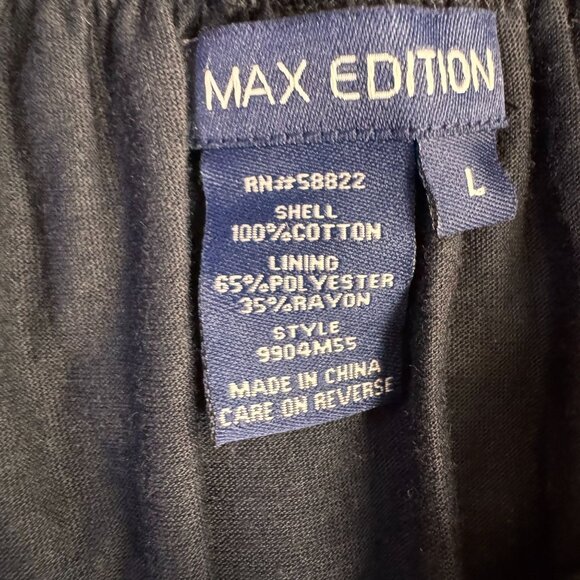 Vtg Max Edition Smocked Dress Womens L Floral Embroidery Hem Milkmaid Peasant - Picture 3 of 6